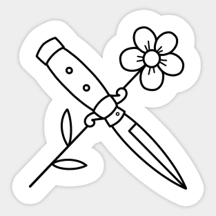 HomeSchoolTattoo Knife and Flower Sticker